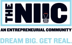 The Northeast Indiana Innovation Center: An Entrepreneurial Community. Logo. Their slogan is "dream big. Get real."