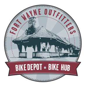 Fort Wayne Outfitters. Logo. They are a bike depot and bike hub.