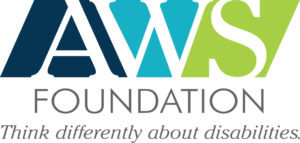 AWS Foundation. Logo. Their slogan is "Think differently about disabilities."