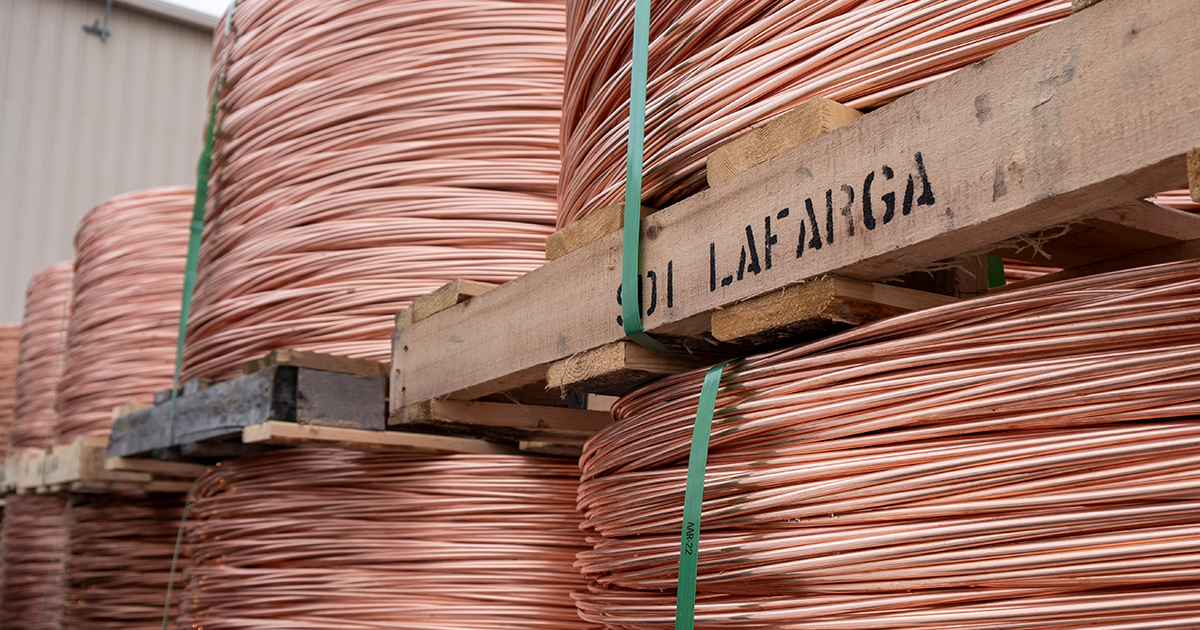 coils of copper on spools