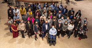 group photo of the 52-member Leadership Fort Wayne Class of 2022