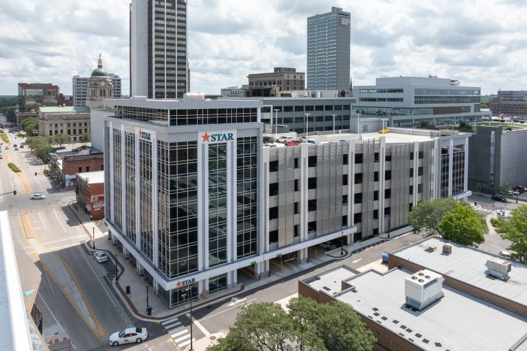 Aerial Photo of STAR Financial Bank HQ in Downtown Fort Wayne, Indiana