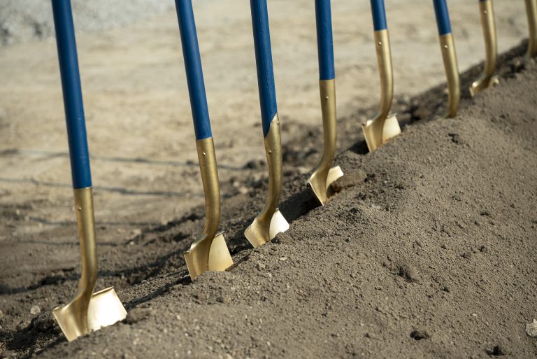 Shovels at groundbreaking event