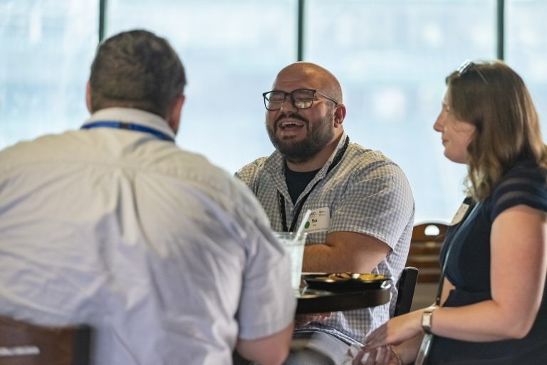 attendees at a GFW Inc. Onboard Fort Wayne Newcomer Social