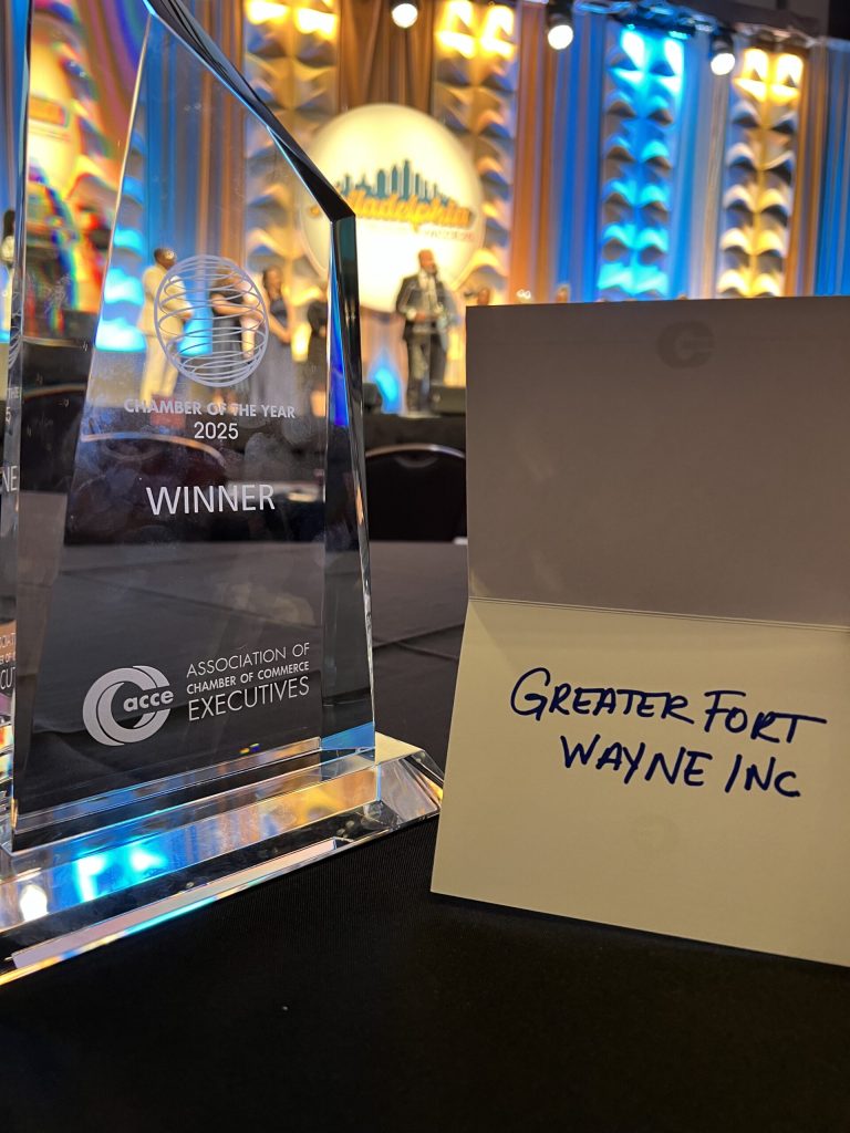 2025 ACCE Chamber of the Year Award presented to Greater Fort Wayne Inc.