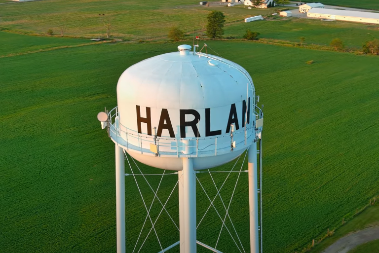 water tower in Harlan, Indiana
