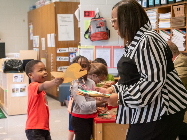 Fort Wayne's Mayor Sharon Tucker interacts with children and a local early education program.